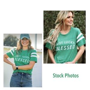 The Light Blonde - Green Short Sleeve Tee - Not Lucky, Blessed - size Small